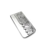 Sterling Silver Money Clip - Etched Silver Money Clip - Silver Etching Design Accessory 1 small