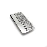 Sterling Silver Money Clip - Etched Silver Money Clip - Silver Etching Design Accessory 2 small