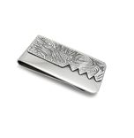 Sterling Silver Money Clip - Etched Silver Money Clip - Silver Etching Design Accessory 4 small