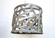 Wine Barrel Chandelier - Blazon - Made From Retired Napa Wine Barrel Rings 3 small