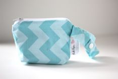 Mini Gusseted Messy Bags (Snack Bags) - Aqua Chevrons 2 small