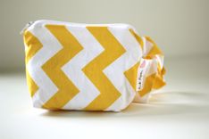 Mini Gusseted Messy Bags (Snack Bags) - Yellow Chevrons 1 small