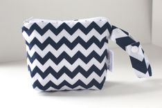Small Gusseted Messy Bags (Snack Bags) - Navy Chevron 1 small