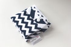 Small Lay Flat Messy Bags (Wet Bags) - Navy Chevron 1 small
