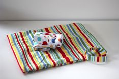 Large Lay Flat Messy Bags (Wet Bags) - Retro Cha Cha Stripe 5 small