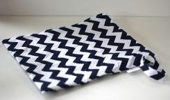Large Lay Flat Messy Bags (Wet Bags) - Navy Chevrons 3 small