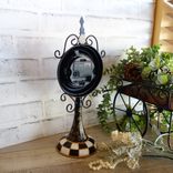 Courtly Clock Hand Painted Black And White Checks Clock Whimsy Checked Clock 4 small
