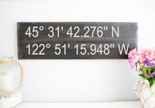 Longitude Latitude Sign - Gps Coordinates Wood - Personalized Wood Home Wall Décor 5 small