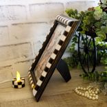 Black And White Checked Picture Frame With Checked Tea Light Candle 2 small