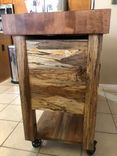 Texas Pecan Kitchen Cart Work Station With Maple End Grain Dyed Cherry 2 small