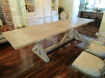 Reclaimed Wood Dining Table And 2 Leaves 5 small