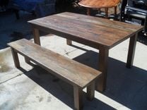 Reclaimed Wood Dining Table And Bench Custom Made In The Usa From Reclaime Wood 1 small