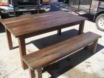 Reclaimed Wood Dining Table And Bench Custom Made In The Usa From Reclaime Wood 4 small