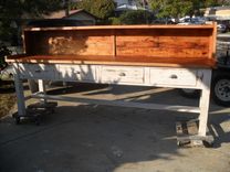 Potting Table From Reclaimed Wood, Custom Made 2 small