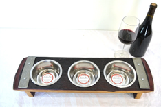 Wine Barrel Elevated Food And Water Bowl Stand - Geoffroyi - Made From Retired Ca Wine Barrels 2 small