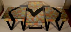 3-Pc Metal Overlay Table Set 3 small