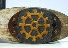 Steampunk Hand Tooled Hair Clip 1 small