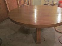 80" White Oak Round Dining Table 3 small