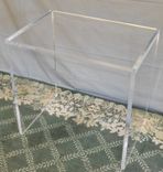 Acrylic Side / End Table - Slab Leg, Simple Design - Hand Crafted, Made To Order 1 small