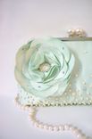 Seafoam Green Clutch Purse With Swarovski Crystal Beads 4 small