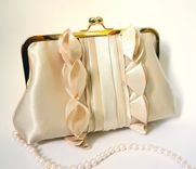 Gold Pleated Wedding Clutch Purse With Ruffles 1 small