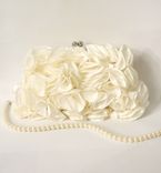 Pale Ivory Ruffled Clutch Purse 1 small
