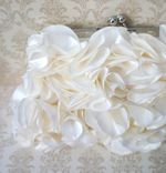 Pale Ivory Ruffled Clutch Purse 3 small