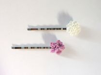 Hairpins With Lavender And White Chrysanthemum Bouquet 1 small