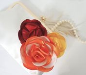 Autumn-Inspired Clutch Purse With Handmade Flowers 2 small