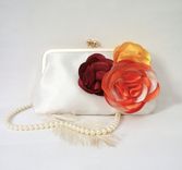 Autumn-Inspired Clutch Purse With Handmade Flowers 5 small