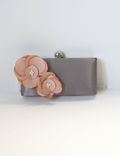 Blush Dutch Satin Clutch Purse With Handmade Flowers And Pearls 4 small
