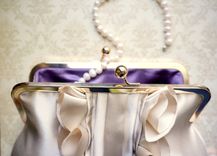 Custom Satin Bridal Purse With Ruffles 1 small