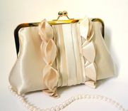 Custom Satin Bridal Purse With Ruffles 5 small