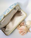 Blue Damask Bridal Clutch Purse “Something Blue” 1 small