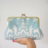 Blue Damask Bridal Clutch Purse “Something Blue” 3 small