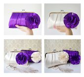 Purple Pleated Bridal Clutch Purse 2 small
