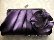 Purple Pleated Bridal Clutch Purse 5 small