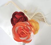 Autumn-Inspired Clutch Purse With Handmade Flowers 4 small