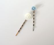 Hairpins With Blue Flower Cabochon 3 small