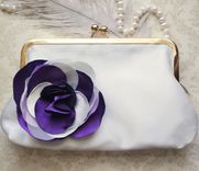 Ivory And Purple Custom Bridal Clutch Purse 2 small