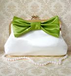 Chic Yellow Clutch Purse With Big Damask Bow 2 small