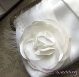 Ivory Bridal Clutch Purse With Handmade Flower Or Feathers 1 small