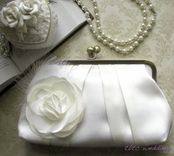 Ivory Bridal Clutch Purse With Handmade Flower Or Feathers 2 small