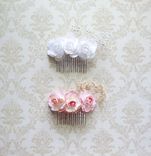 Victorian-Inspired Flower Girl Hair Comb With White Roses 5 small