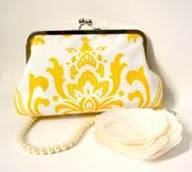 White And Yellow Clutch With Damask Print 1 small