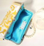 White And Yellow Clutch With Damask Print 2 small