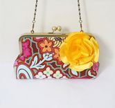 Summer Of Love Bohemian Clutch Purse With Flower Brooch 3 small