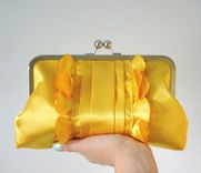 Romantic Bridal And Bridesmaid Clutch Purse- Goldenrod Yellow 3 small