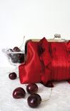 Red Wedding Clutch Purse With Pleats And Ruffles 2 small