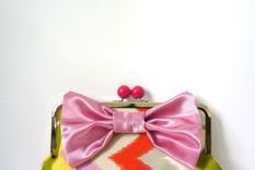 Zigzag Clutch Purse With Big Bow Accent 1 small
